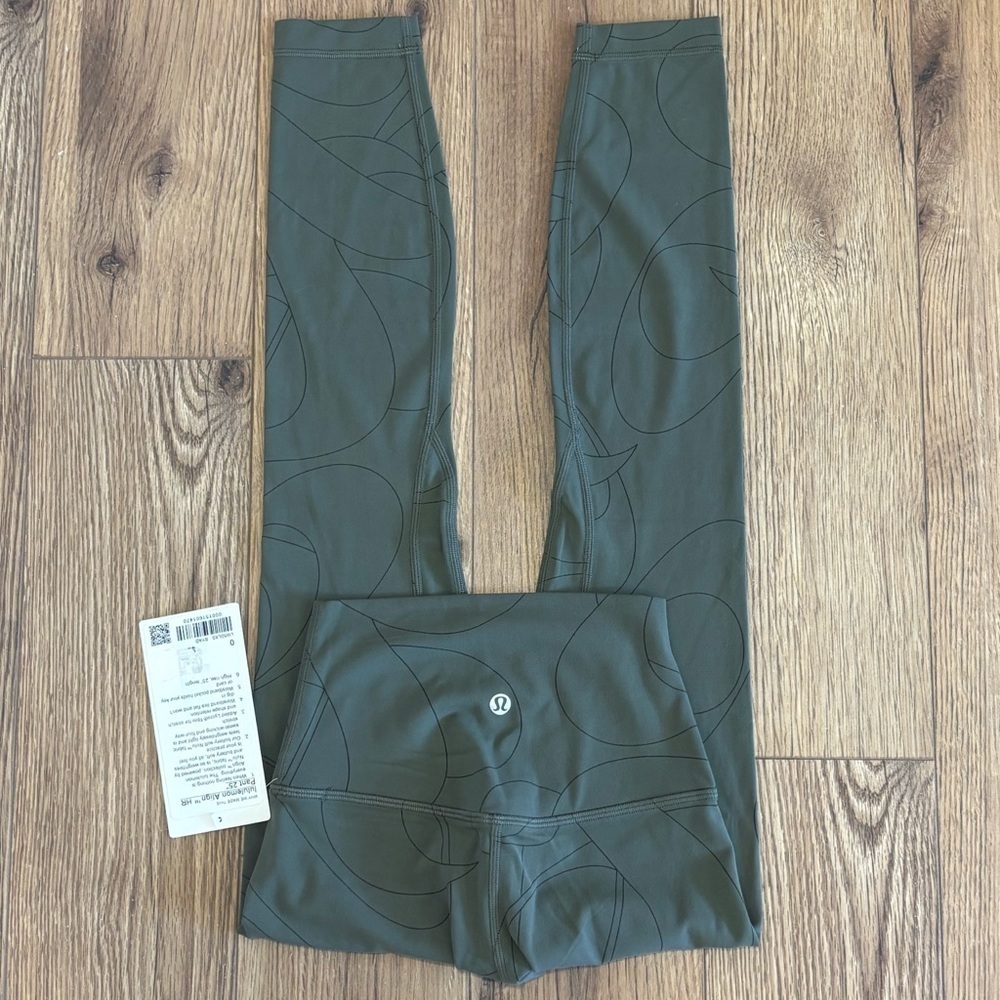 NWT Lululemon Align HR Pant Leggings 25" Size 0 In Green SYAD